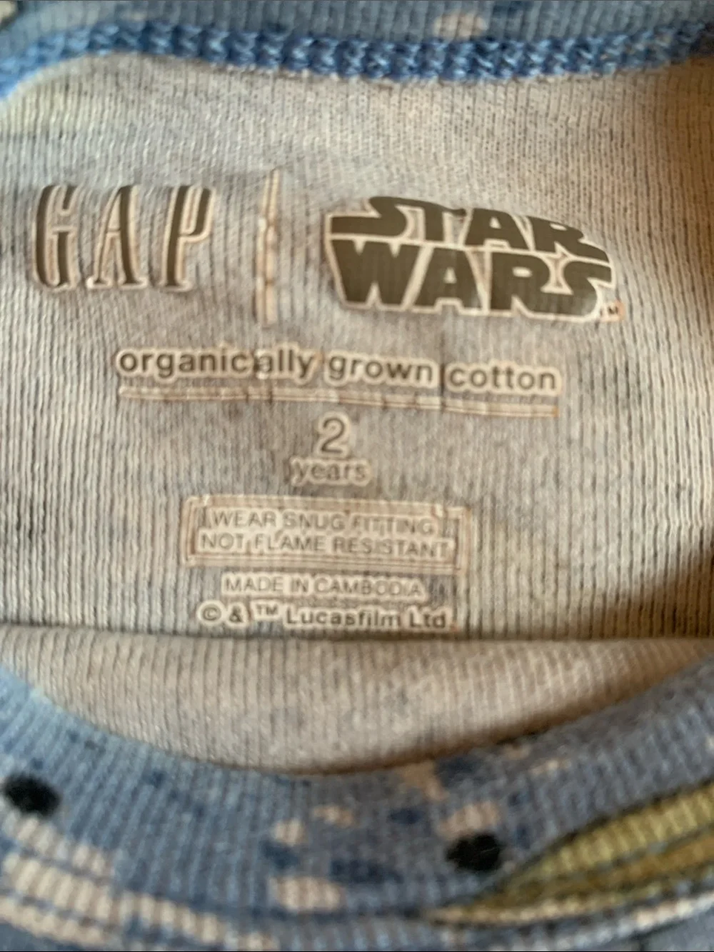 Gap Star Wars Yoda Blue Pajama Set 2 EUC